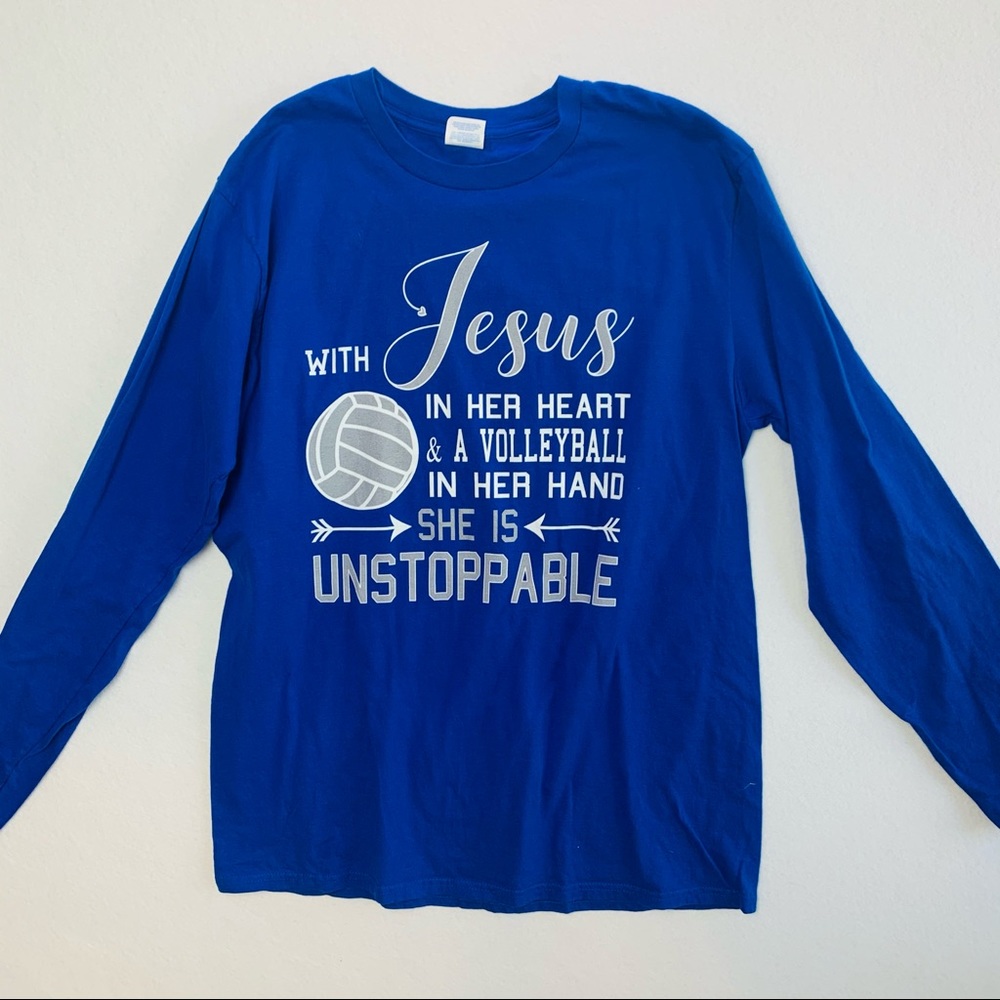 Port & Company Sz L volleyball graphic tee
